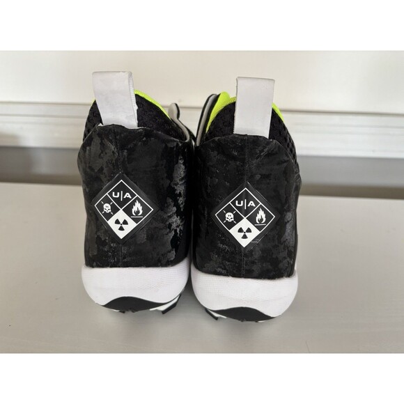 Under Armour Hammer MC 2.0 Football Cleat Black White Lace-Up Football Cleats 12 - Picture 5 of 9